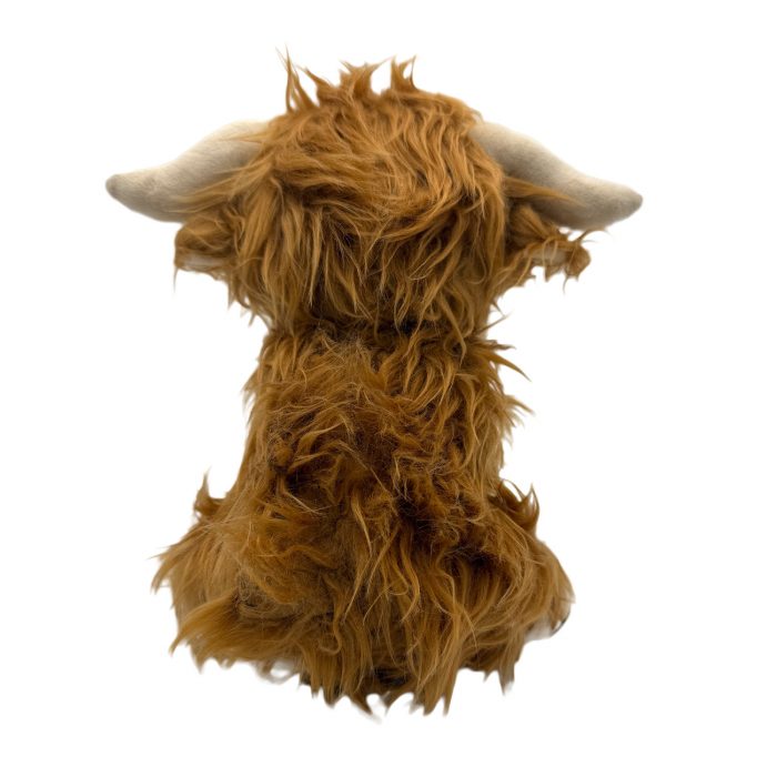 Back view of the Ancol Heritage Highland Cow plush dog toy – EdenWave