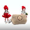 Cocopup London teddy-style poop bag holder with red hooded dolls – EdenWave