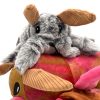 Fluffy Moth dog toy in grey and pink – grey moth is ultra-fluffy, pink moth has a silky-soft feel. Cute eco-friendly plush toys by Ancol.