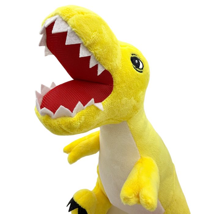 Bright yellow T-rex style plush from Ancol’s Roarsome Dinos series