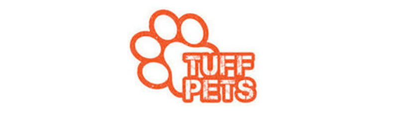 Tuff Pets logo – orange paw-print with “TUFF PETS” word-mark on white background.