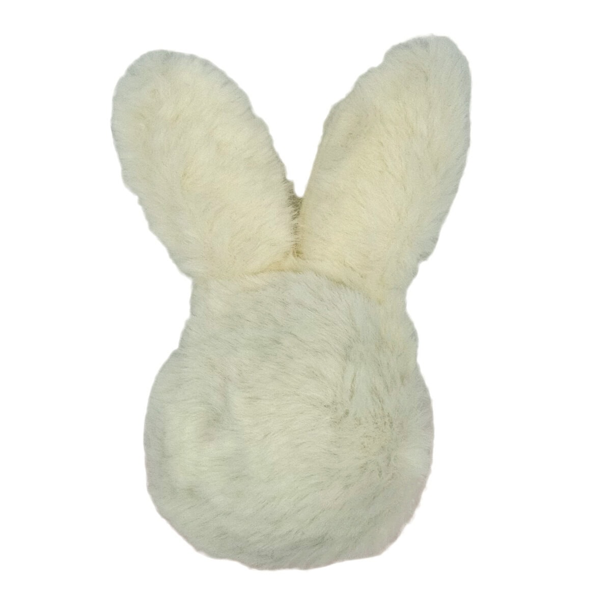 WW-CAT-0003-_Bunny_Kicks_Back copy Back view of the WufWuf Mymeow Bunny-Kicks Cat Plush Toy, fluffy white bunny with long ears, shown on a white background.