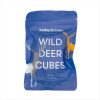 Blue Buddylicious Wild Deer Cubes dog treat bag with transparent window showing air-dried venison cubes – 100% natural, grain-free, and rich in omega oils – EdenWave.