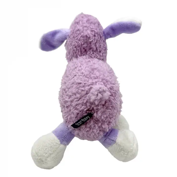 Plush dog toy Small Bite Lamb by Ancol – back view showing soft lilac plush fabric