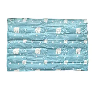 Dog cooling mat large 60 x 90cm by Ancol – light blue with bone and paw print pattern
