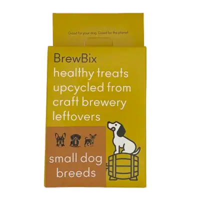 BrewBix peanut butter dog biscuits 100g box – healthy treats upcycled from craft brewery leftovers for small dog breeds