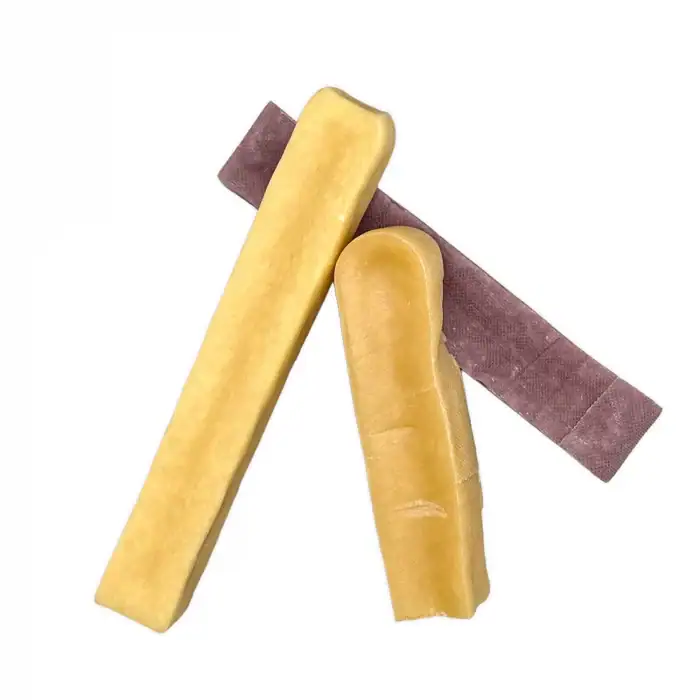 K2 Yak Chews unwrapped — natural and blueberry flavours