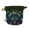 Handmade dog poo bag holder in green Liberty Tana Lawn by EdenWave – back view showing sage lining