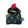 Handmade dog poo bag holder in green Liberty Tana Lawn by EdenWave – front view with drawstring tied