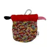 Handmade dog poo bag holder in red Liberty Tana Lawn by EdenWave – front view
