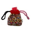 Handmade dog poo bag holder in red Liberty Tana Lawn by EdenWave – front view with poo bag roll inside