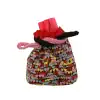 Handmade dog poo bag holder in red Liberty Tana Lawn by EdenWave – front view with drawstring tied