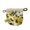Handmade dog poo bag holder in white Liberty Tana Lawn by EdenWave – back view showing calico lining