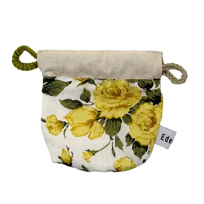 Handmade dog poo bag holder in white Liberty Tana Lawn by EdenWave – front view